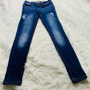 Aeropostale Women's Distressed Super Skinny Stretch Jeggings Blue Size 0